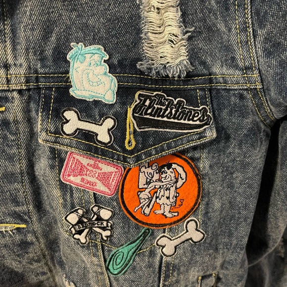 Flintstones Blue Botton up Denim jean jacket - Picture 7 of 9
